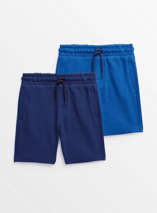 Blue & Navy Ottoman Shorts 2 Pack 14 years